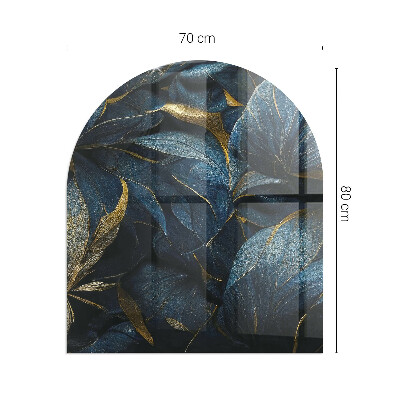 Vitre sous poêle à bois semi-ovale Feuilles élégantes en texture