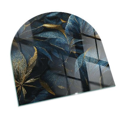 Vitre sous poêle à bois semi-ovale Feuilles élégantes en texture