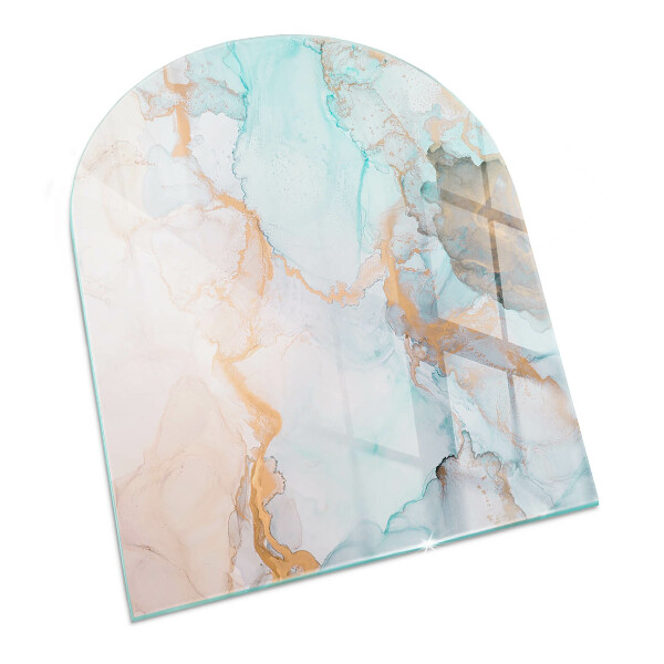 Plaque verre pour poêle semi-ovale Motif fluide abstrait