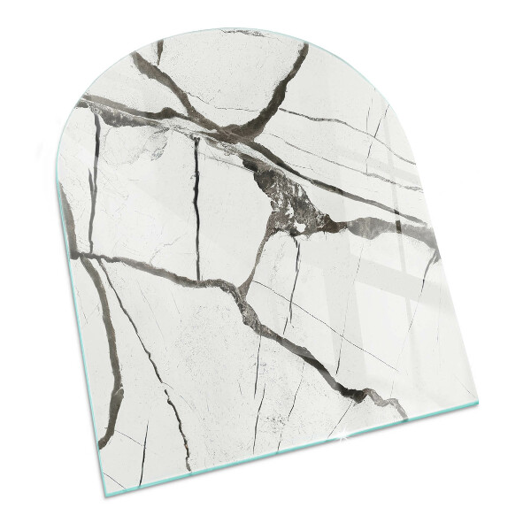 Vitre sous poêle à bois semi-ovale Motif de veines de marbre