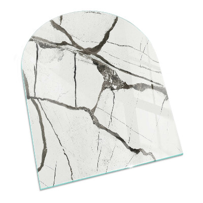 Vitre sous poêle à bois semi-ovale Motif de veines de marbre