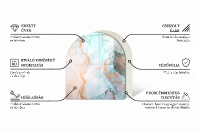 Vitre sous poêle à bois semi-ovale Marbre élégant avec veines
