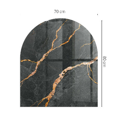 Vitre sous poêle à bois semi-ovale Marbre élégant avec veines