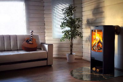 Vitre sous poêle à bois semi-ovale Marbre élégant avec veines