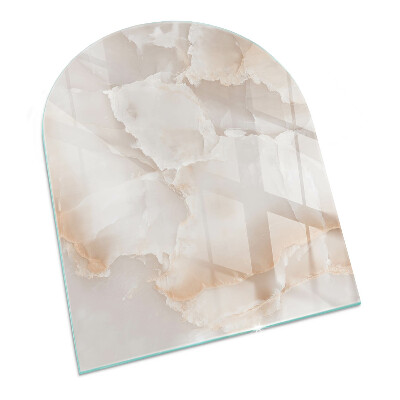 Plaque verre pour poêle semi-ovale Motif en pierre naturelle