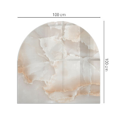 Plaque verre pour poêle semi-ovale Motif en pierre naturelle