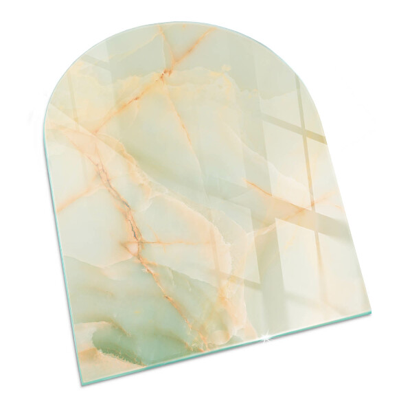 Vitre sous poêle à bois semi-ovale Motif de marbre abstrait