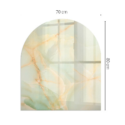 Vitre sous poêle à bois semi-ovale Motif de marbre abstrait