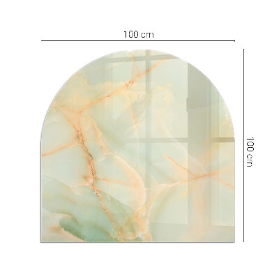 Vitre sous poêle à bois semi-ovale Motif de marbre abstrait