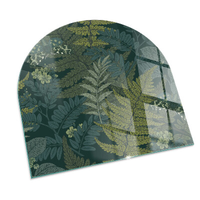 Vitre sous poêle à bois semi-ovale Motifs végétaux avec des papillons