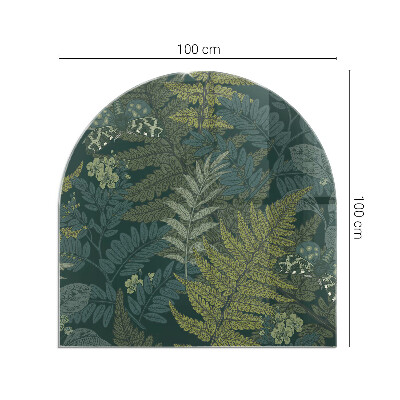 Vitre sous poêle à bois semi-ovale Motifs végétaux avec des papillons