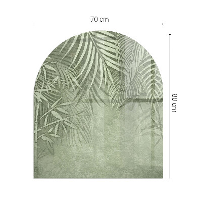 Plaque verre pour poêle semi-ovale Feuilles tropicales en arrière-plan