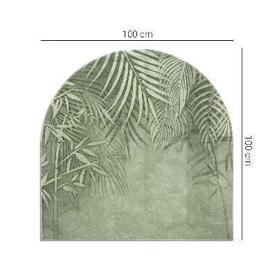 Plaque verre pour poêle semi-ovale Feuilles tropicales en arrière-plan