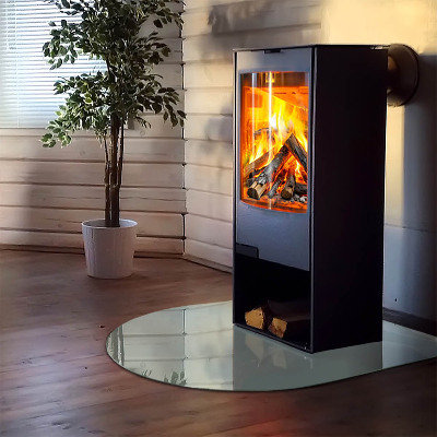 Vitre sous poêle à bois semi-ovale Motif de marbre délicat