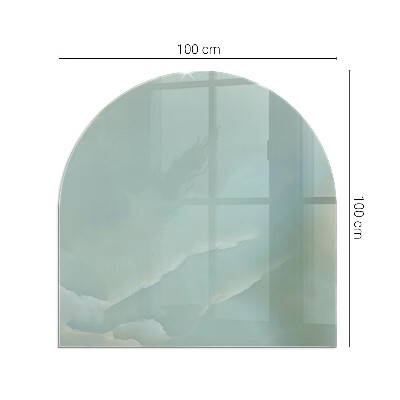 Vitre sous poêle à bois semi-ovale Motif de marbre délicat