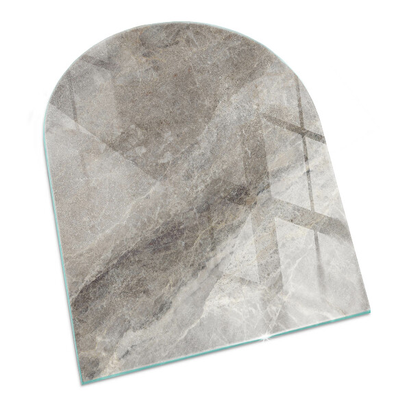 Plaque verre pour poêle semi-ovale Motif en pierre naturelle