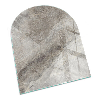 Plaque verre pour poêle semi-ovale Motif en pierre naturelle
