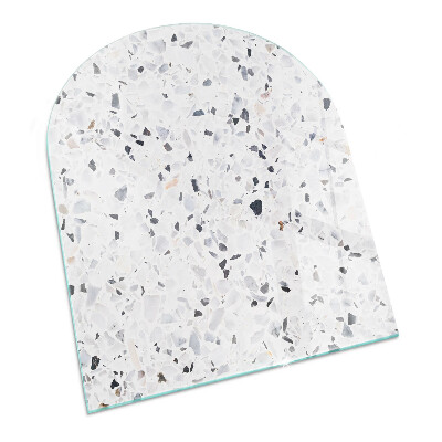 Vitre sous poêle à bois semi-ovale Motif de pierre avec particules