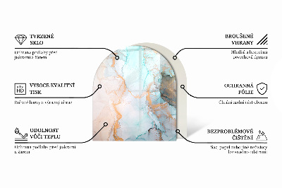 Vitre sous poêle à bois semi-ovale Motif de pierre avec particules