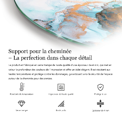 Vitre sous poêle à bois semi-ovale Motif de pierre avec particules