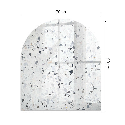 Vitre sous poêle à bois semi-ovale Motif de pierre avec particules