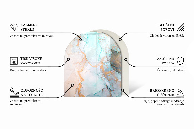 Vitre sous poêle à bois semi-ovale Motif de pierre avec particules