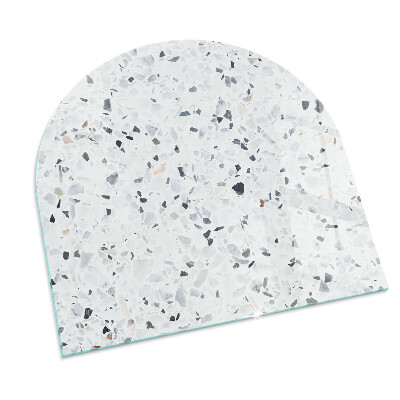 Vitre sous poêle à bois semi-ovale Motif de pierre avec particules