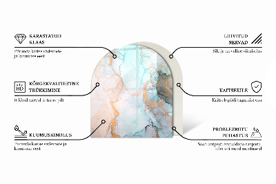 Vitre sous poêle à bois semi-ovale Couleur de la mer