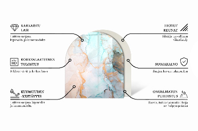 Vitre sous poêle à bois semi-ovale Couleur de la mer