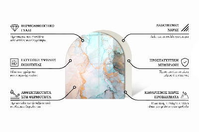 Vitre sous poêle à bois semi-ovale Couleur de la mer