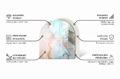 Vitre sous poêle à bois semi-ovale Couleur de la mer
