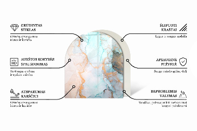 Vitre sous poêle à bois semi-ovale Couleur de la mer