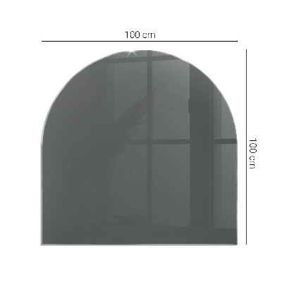 Plaque verre pour poêle semi-ovale Couleur Gris-brun
