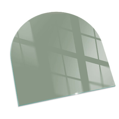 Plaque verre pour poêle semi-ovale Couleur gris-vert