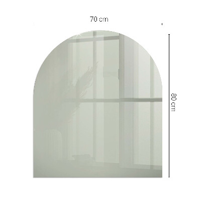 Vitre sous poêle à bois semi-ovale Couleur Gris-vert