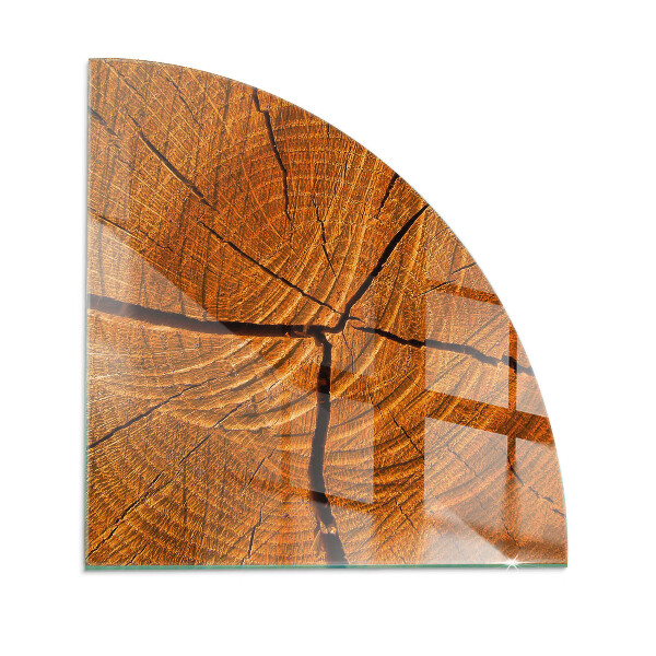 Plaque de verre pour cheminée quartier Grain du bois en coupe transversale