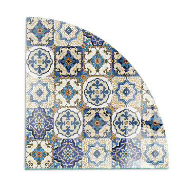 Plaque verre pour poêle quartier Motif mosaïque avec des fleurs