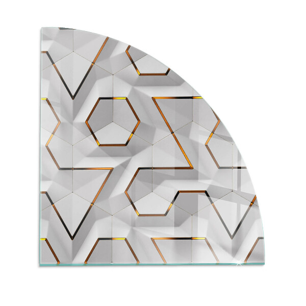 Plaque de verre pour cheminée quartier Motif géométrique 3D