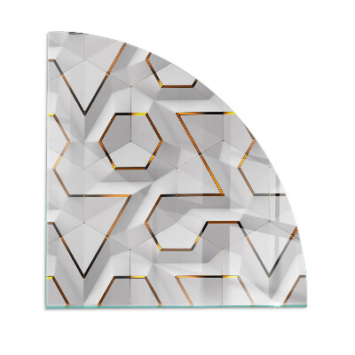 Plaque de verre pour cheminée quartier Motif géométrique 3D