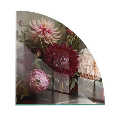 Plaque de verre pour cheminée quartier Bouquet de fleurs en détail