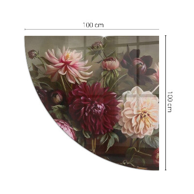 Plaque de verre pour cheminée quartier Bouquet de fleurs en détail