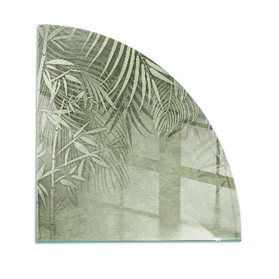 Plaque de verre pour cheminée quartier Feuilles tropicales en arrière-plan