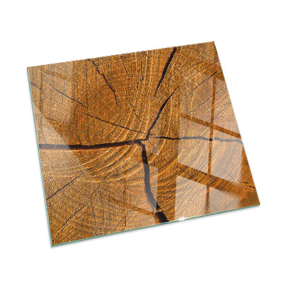 Plaque de sol en verre pour poêle rectangulaire Grain du bois en coupe transversale