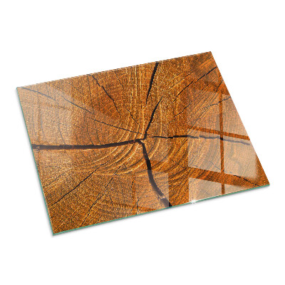 Plaque de sol en verre pour poêle rectangulaire Grain du bois en coupe transversale