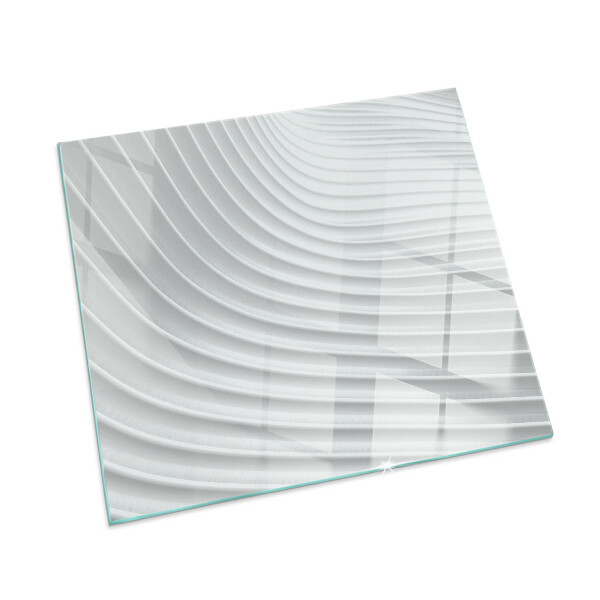 Plaque de sol en verre pour poêle rectangulaire Des vagues de lignes délicates