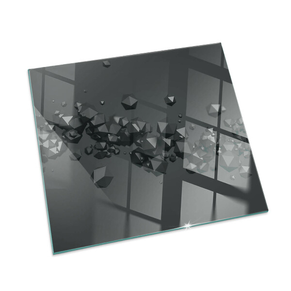 Plaque verre pour poêle rectangulaire Nuage abstrait de solides