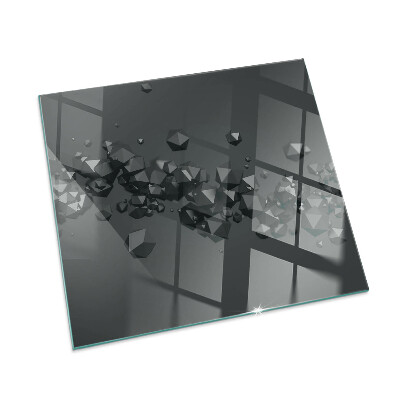 Plaque verre pour poêle rectangulaire Nuage abstrait de solides