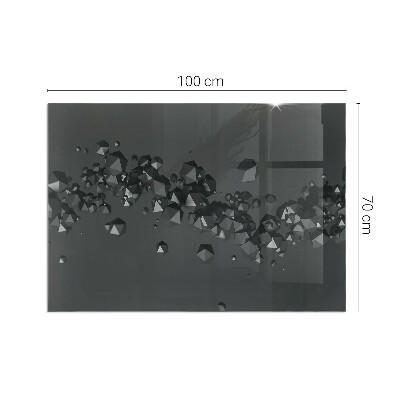 Plaque verre pour poêle rectangulaire Nuage abstrait de solides