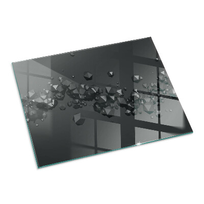 Plaque verre pour poêle rectangulaire Nuage abstrait de solides
