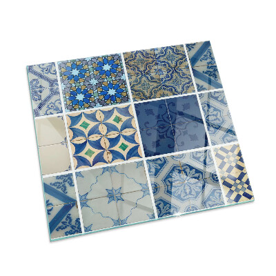 Plaque verre pour poêle rectangulaire Motifs de carreaux de céramique